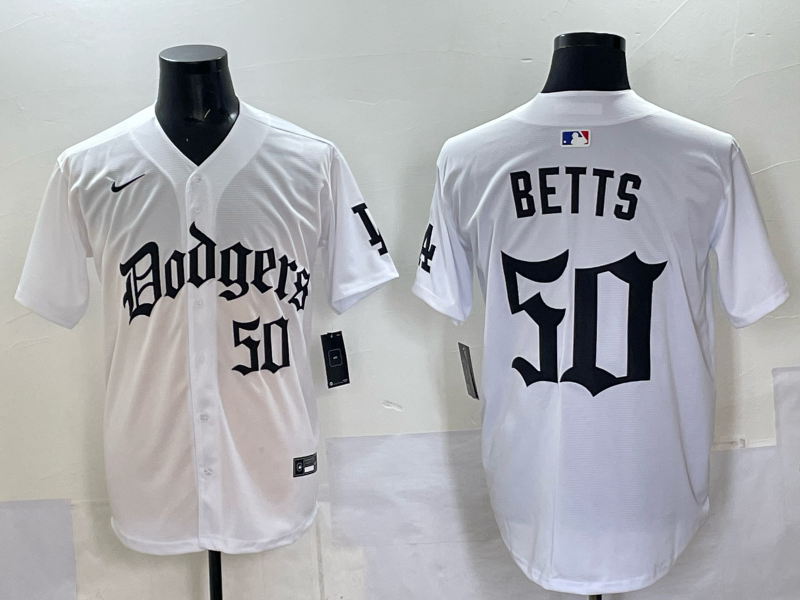 Men Los Angeles Dodgers #50 Betts white Nike 2025 MLB jersey 0013->los angeles dodgers->MLB Jersey